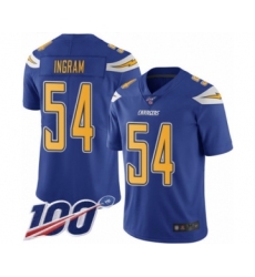 Men's Los Angeles Chargers #54 Melvin Ingram Limited Electric Blue Rush Vapor Untouchable 100th Season Football Jersey
