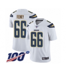 Men's Los Angeles Chargers #66 Dan Feeney White Vapor Untouchable Limited Player 100th Season Football Jersey