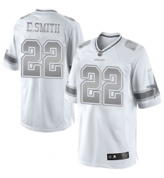Men's Nike Dallas Cowboys #22 Emmitt Smith Limited White Platinum NFL Jersey