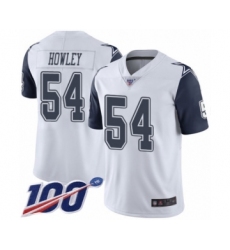 Men's Dallas Cowboys #54 Chuck Howley Limited White Rush Vapor Untouchable 100th Season Football Jersey