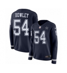 Women's Nike Dallas Cowboys #54 Chuck Howley Limited Navy Blue Therma Long Sleeve NFL Jersey