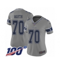 Women's Dallas Cowboys #70 Zack Martin Limited Gray Inverted Legend 100th Season Football Jersey