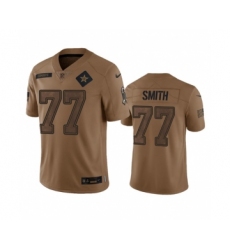 Men's Nike Dallas Cowboys #77 Tyron Smith 2023 Brown Salute To Service Limited Football Stitched Jersey