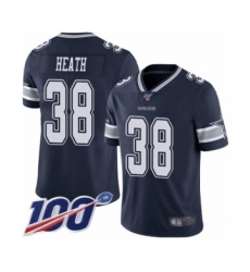 Men's Dallas Cowboys #38 Jeff Heath Navy Blue Team Color Vapor Untouchable Limited Player 100th Season Football Jersey