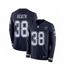 Men's Nike Dallas Cowboys #38 Jeff Heath Limited Navy Blue Therma Long Sleeve NFL Jersey