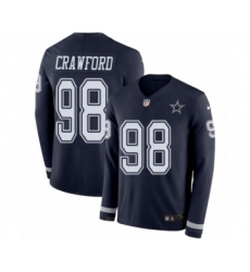 Youth Nike Dallas Cowboys #98 Tyrone Crawford Limited Navy Blue Therma Long Sleeve NFL Jersey