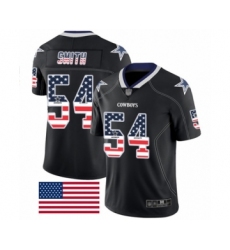 Men's Dallas Cowboys #54 Jaylon Smith Limited Black Rush USA Flag Football Jersey