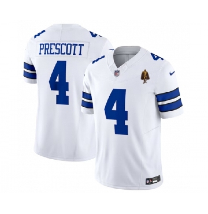 Men's Nike Dallas Cowboys #4 Dak Prescott White 2023 F.U.S.E. Walter Payton Vapor Limited Football Stitched Jersey