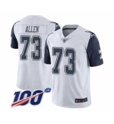 Men's Dallas Cowboys #73 Larry Allen Limited White Rush Vapor Untouchable 100th Season Football Jersey