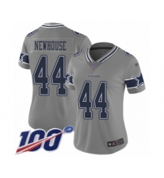 Women's Dallas Cowboys #44 Robert Newhouse Limited Gray Inverted Legend 100th Season Football Jersey