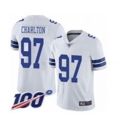 Men's Dallas Cowboys #97 Taco Charlton White Vapor Untouchable Limited Player 100th Season Football Jersey