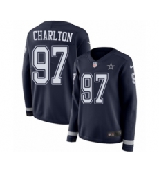 Women's Nike Dallas Cowboys #97 Taco Charlton Limited Navy Blue Therma Long Sleeve NFL Jersey