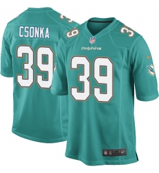 Men's Nike Miami Dolphins #39 Larry Csonka Game Aqua Green Team Color NFL Jersey