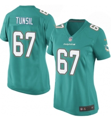 Women's Nike Miami Dolphins #67 Laremy Tunsil Game Aqua Green Team Color NFL Jersey