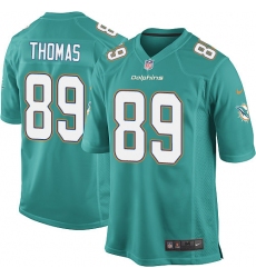Men's Nike Miami Dolphins #89 Julius Thomas Game Aqua Green Team Color NFL Jersey