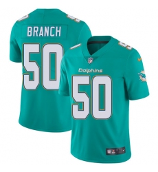 Youth Nike Miami Dolphins #50 Andre Branch Elite Aqua Green Team Color NFL Jersey