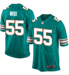 Men's Nike Miami Dolphins #55 Koa Misi Game Aqua Green Alternate NFL Jersey