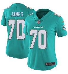 Women's Nike Miami Dolphins #70 Ja'Wuan James Elite Aqua Green Team Color NFL Jersey