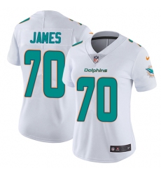 Women's Nike Miami Dolphins #70 Ja'Wuan James Elite White NFL Jersey