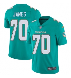 Youth Nike Miami Dolphins #70 Ja'Wuan James Elite Aqua Green Team Color NFL Jersey