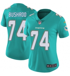Women's Nike Miami Dolphins #74 Jermon Bushrod Elite Aqua Green Team Color NFL Jersey