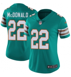 Women's Nike Miami Dolphins #22 T.J. McDonald Aqua Green Alternate Vapor Untouchable Limited Player NFL Jersey