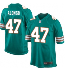 Men's Nike Miami Dolphins #47 Kiko Alonso Game Aqua Green Alternate NFL Jersey