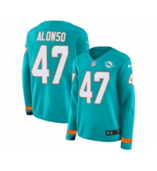 Women's Nike Miami Dolphins #47 Kiko Alonso Limited Aqua Therma Long Sleeve NFL Jersey