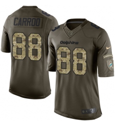 Men's Nike Miami Dolphins #88 Leonte Carroo Elite Green Salute to Service NFL Jersey