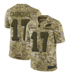 Youth Nike Philadelphia Eagles #17 Harold Carmichael Limited Camo 2018 Salute to Service NFL Jersey