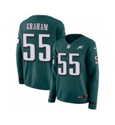 Women's Nike Philadelphia Eagles #55 Brandon Graham Limited Green Therma Long Sleeve NFL Jersey