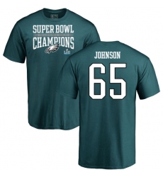 Nike Philadelphia Eagles #65 Lane Johnson Green Super Bowl LII Champions T-Shirt