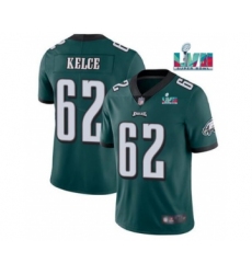 Men's Philadelphia Eagles #62 Jason Kelce Green Super Bowl LVII Patch Vapor Untouchable Limited Stitched Jersey