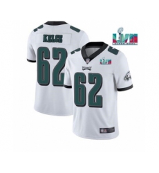 Men's Philadelphia Eagles #62 Jason Kelce White Super Bowl LVII Patch Vapor Untouchable Limited Stitched Jersey