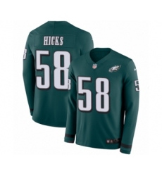 Youth Nike Philadelphia Eagles #58 Jordan Hicks Limited Green Therma Long Sleeve NFL Jersey