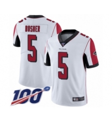 Men's Atlanta Falcons #5 Matt Bosher White Vapor Untouchable Limited Player 100th Season Football Jersey