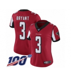 Women's Atlanta Falcons #3 Matt Bryant Red Team Color Vapor Untouchable Limited Player 100th Season Football Jersey