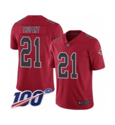 Men's Atlanta Falcons #21 Desmond Trufant Limited Red Rush Vapor Untouchable 100th Season Football Jersey