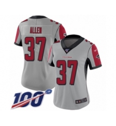 Women's Atlanta Falcons #37 Ricardo Allen Limited Silver Inverted Legend 100th Season Football Jersey