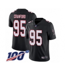 Men's Atlanta Falcons #95 Jack Crawford Black Alternate Vapor Untouchable Limited Player 100th Season Football Jersey