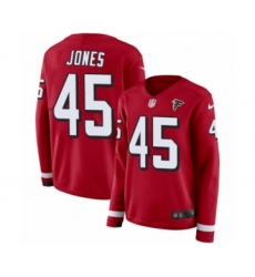 Women's Nike Atlanta Falcons #45 Deion Jones Limited Red Therma Long Sleeve NFL Jersey