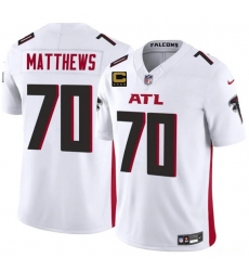 Men's Atlanta Falcons #70 Jake Matthews White 2025 F.U.S.E With 4-Star C Vapor Untouchable Limited Football Stitched Jersey