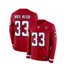 Men's Nike Atlanta Falcons #33 Blidi Wreh-Wilson Limited Red Therma Long Sleeve NFL Jersey