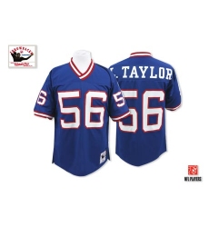 Mitchell and Ness New York Giants #56 Lawrence Taylor Blue Authentic Throwback NFL Jersey