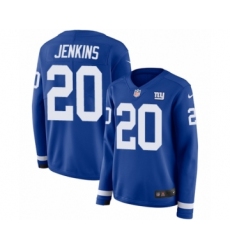Women's Nike New York Giants #20 Janoris Jenkins Limited Royal Blue Therma Long Sleeve NFL Jersey