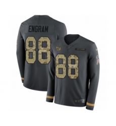Men's Nike New York Giants #88 Evan Engram Limited Black Salute to Service Therma Long Sleeve NFL Jersey