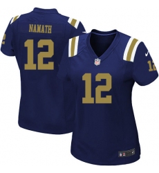 Women's Nike New York Jets #12 Joe Namath Game Navy Blue Alternate NFL Jersey