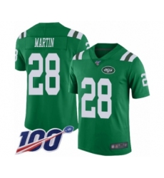 Men's New York Jets #28 Curtis Martin Limited Green Rush Vapor Untouchable 100th Season Football Jersey