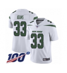 Men's New York Jets #33 Jamal Adams White Vapor Untouchable Limited Player 100th Season Football Jersey
