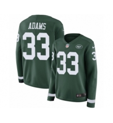 Women's Nike New York Jets #33 Jamal Adams Limited Green Therma Long Sleeve NFL Jersey